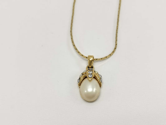 SAINT LAURENT faux pearl necklace