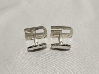 GUCCI 925 Cufflinks Logo Tie Clip/Cufflinks