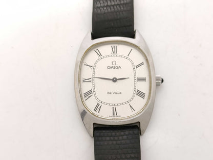 OMEGA De Ville Silver Dial Stainless Steel x Leather/Hand-Wound Women's Watch