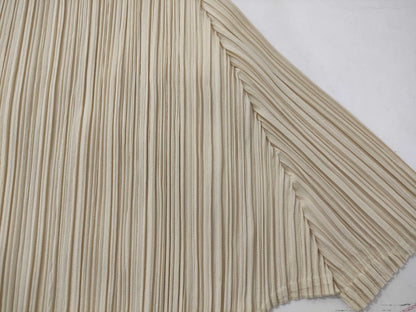 ISSEY MIYAKE Pleats Please Short Sleeve Cut and Sew Beige Top
