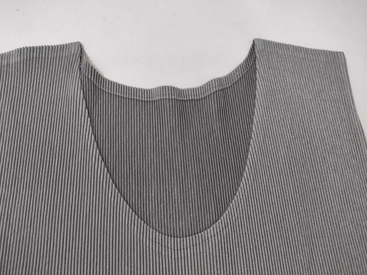 ISSEY MIYAKE Pleats Please Sleeveless Tunic Dress in Gray