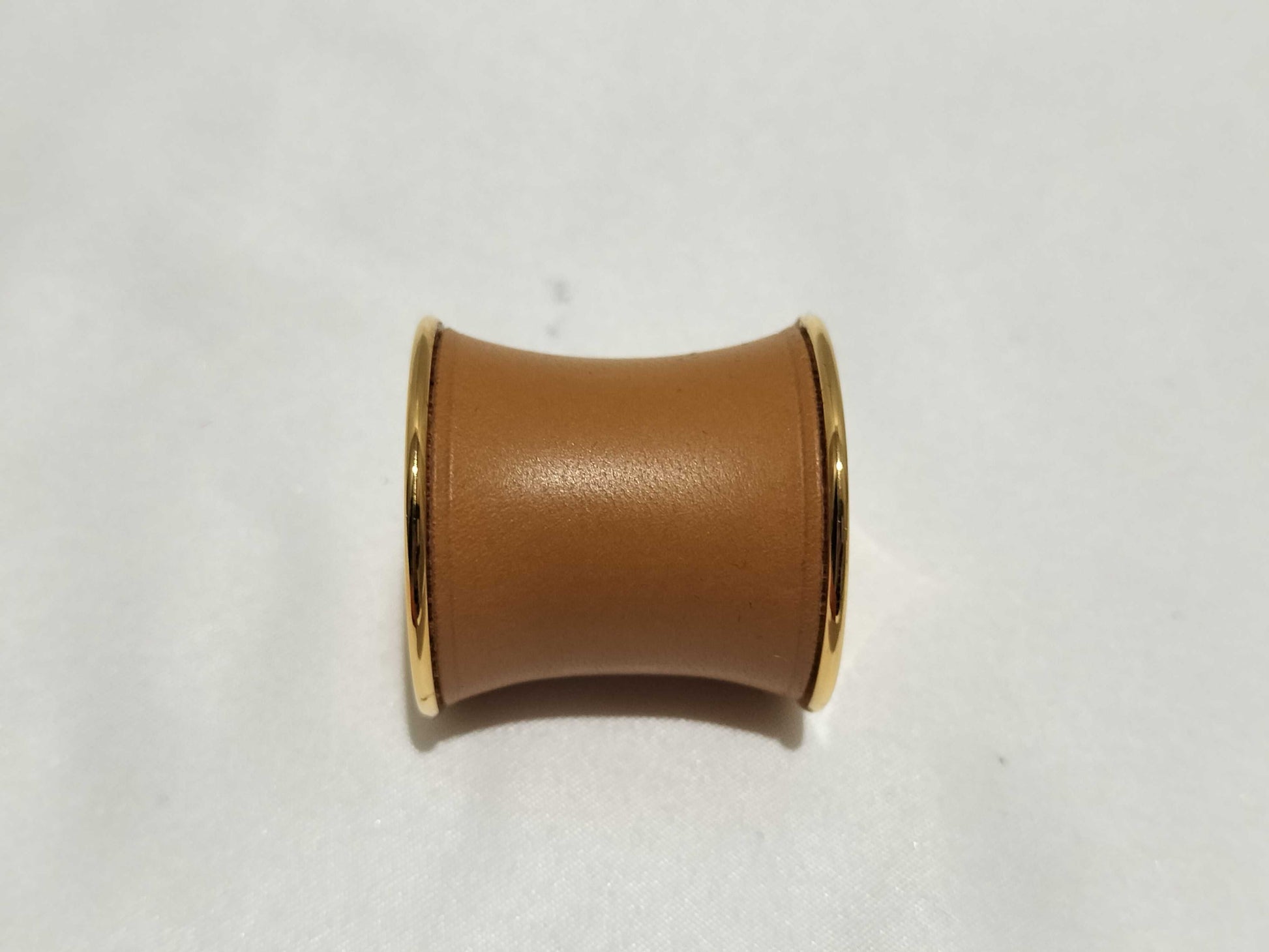 HERMES Scarf Ring Leather Other Accessories