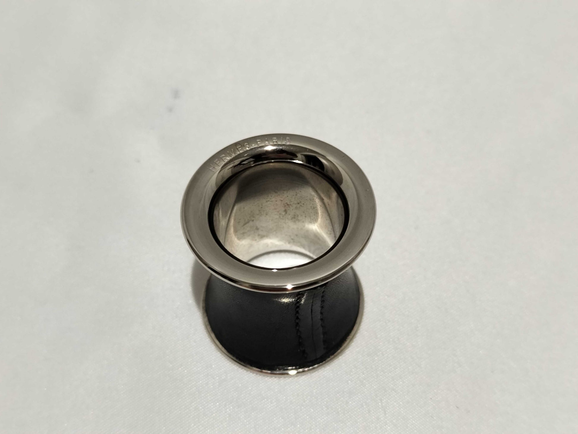 HERMES Scarf Ring Leather Other Accessories