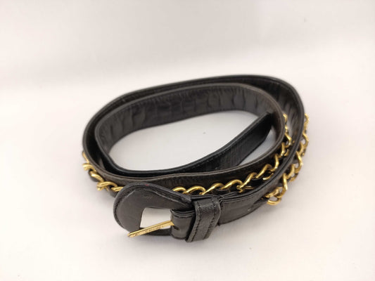 CHANEL Chain Leather Belt