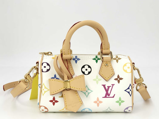 LOUIS VUITTON Monogram Multicolor Speedy Nano Shoulder Bag by Takashi Murakami