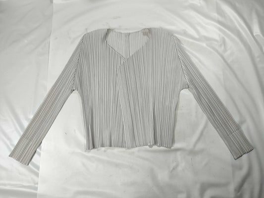 ISSEY MIYAKE Pleats Please Gray Cardigan Top