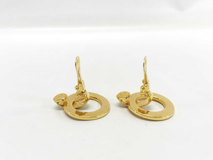 CELINE Logo Circle Earrings