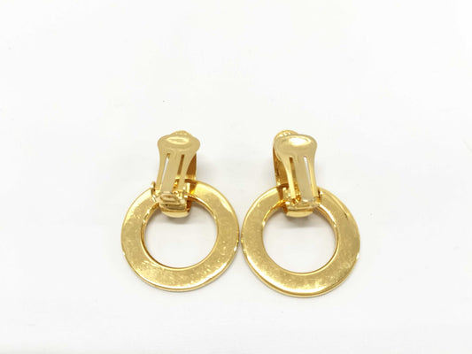 CELINE Logo Circle Earrings