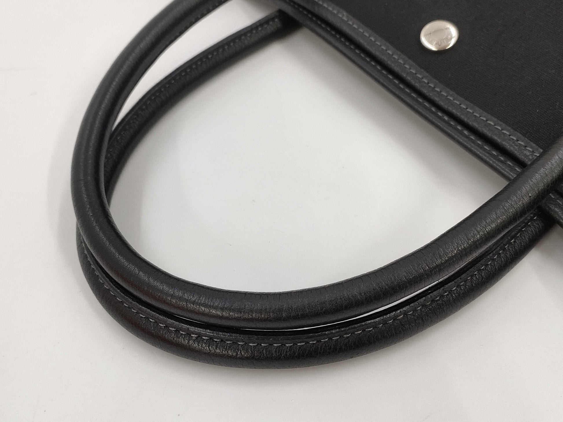 HERMES Garden Party Canvas and Leather Tote Bag