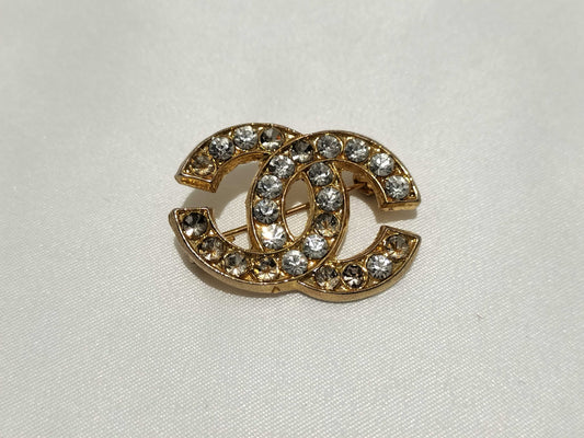 CHANEL Coco Mark Brooch/Coco Mark/Rhinestone/Stone Missing Brooch