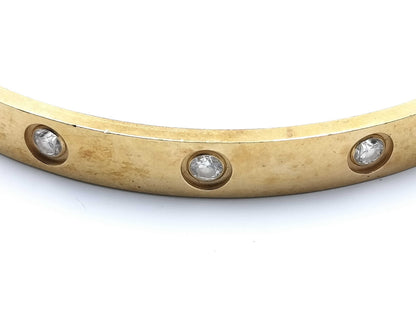 Cartier Old Model Love Bracelet #17 Full Diamond Yellow Gold 750 30.7g Bracelet/Bangle 