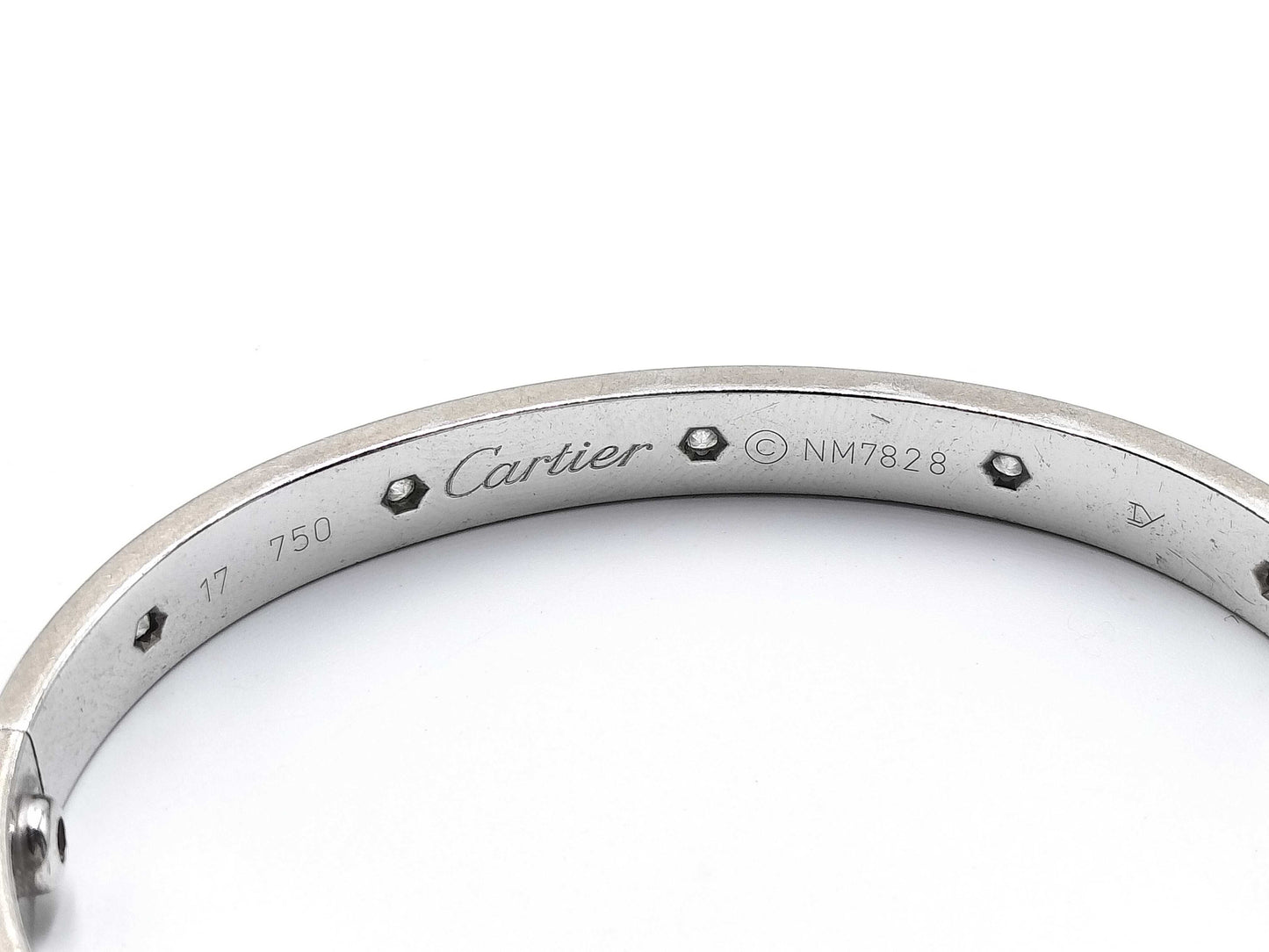 Cartier Old Model Love Bracelet #17 Full Diamond WG 750 32.3g Bracelet/Bangle 