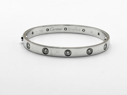 Cartier Old Model Love Bracelet #17 Full Diamond WG 750 32.3g Bracelet/Bangle 
