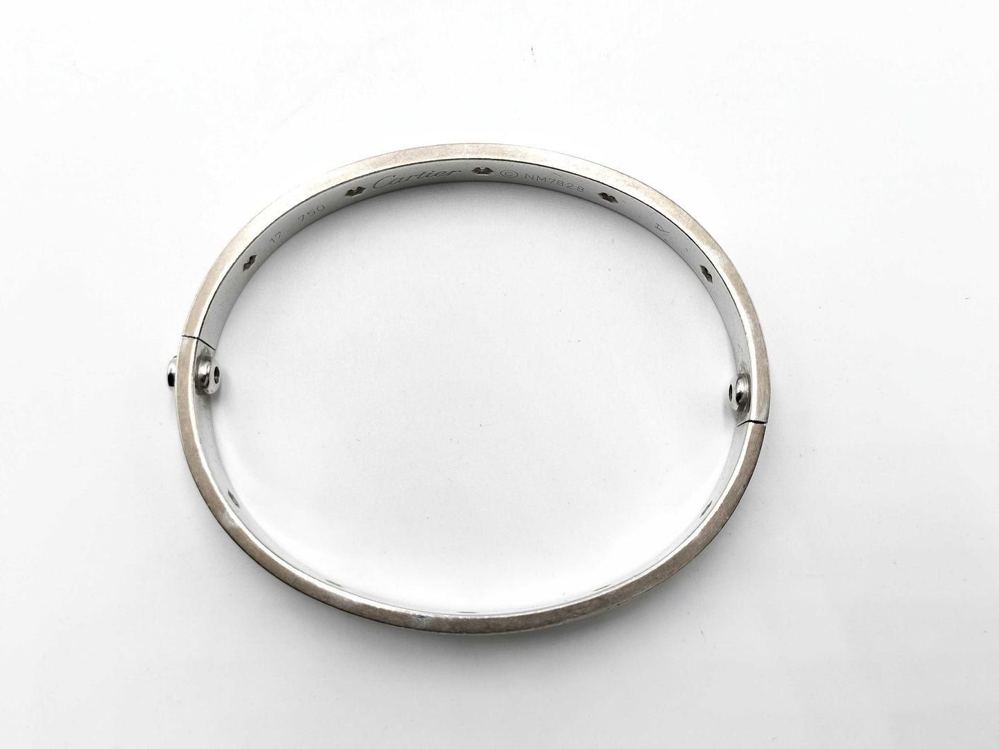 Cartier Old Model Love Bracelet #17 Full Diamond WG 750 32.3g Bracelet/Bangle 