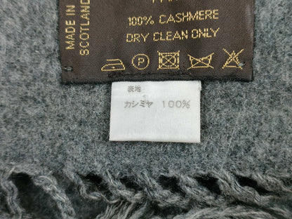 LOUIS VUITTON Scarf Logo 100% Cashmere Gray Scarf