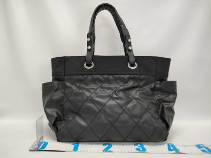CHANEL Paris Biarritz No Pouch No. 11 Canvas Black Tote Bag