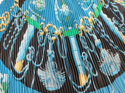 HERMES Carre Carre 90/Pleated/Cricketis Scarf