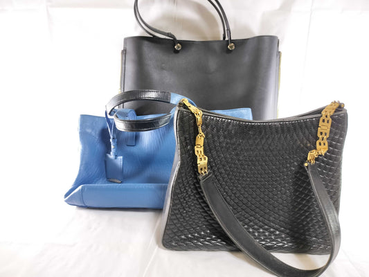 BALLY quilted leather shoulder bag / Jil Sander leather hand bag / Rope et Paul 2-way shoulder bag