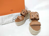 HERMES Leather Wedge Sandals
