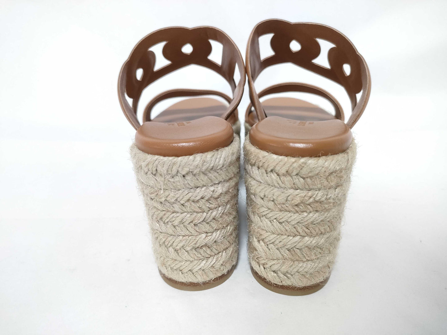 HERMES Leather Wedge Sandals