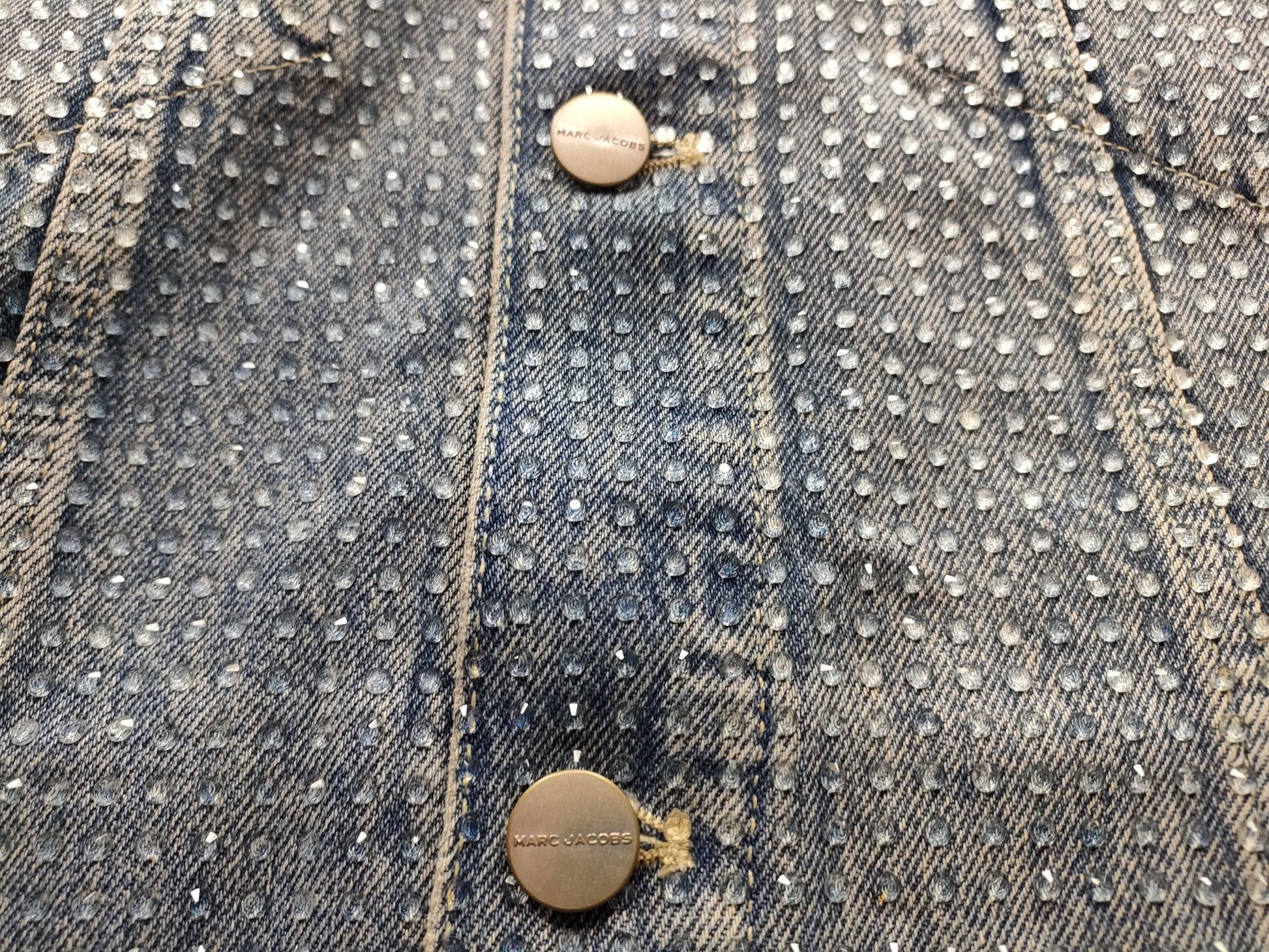 MARC JACOBS Crystal Denim Big Trucker Denim Jacket 2S4RJC0 Jacket