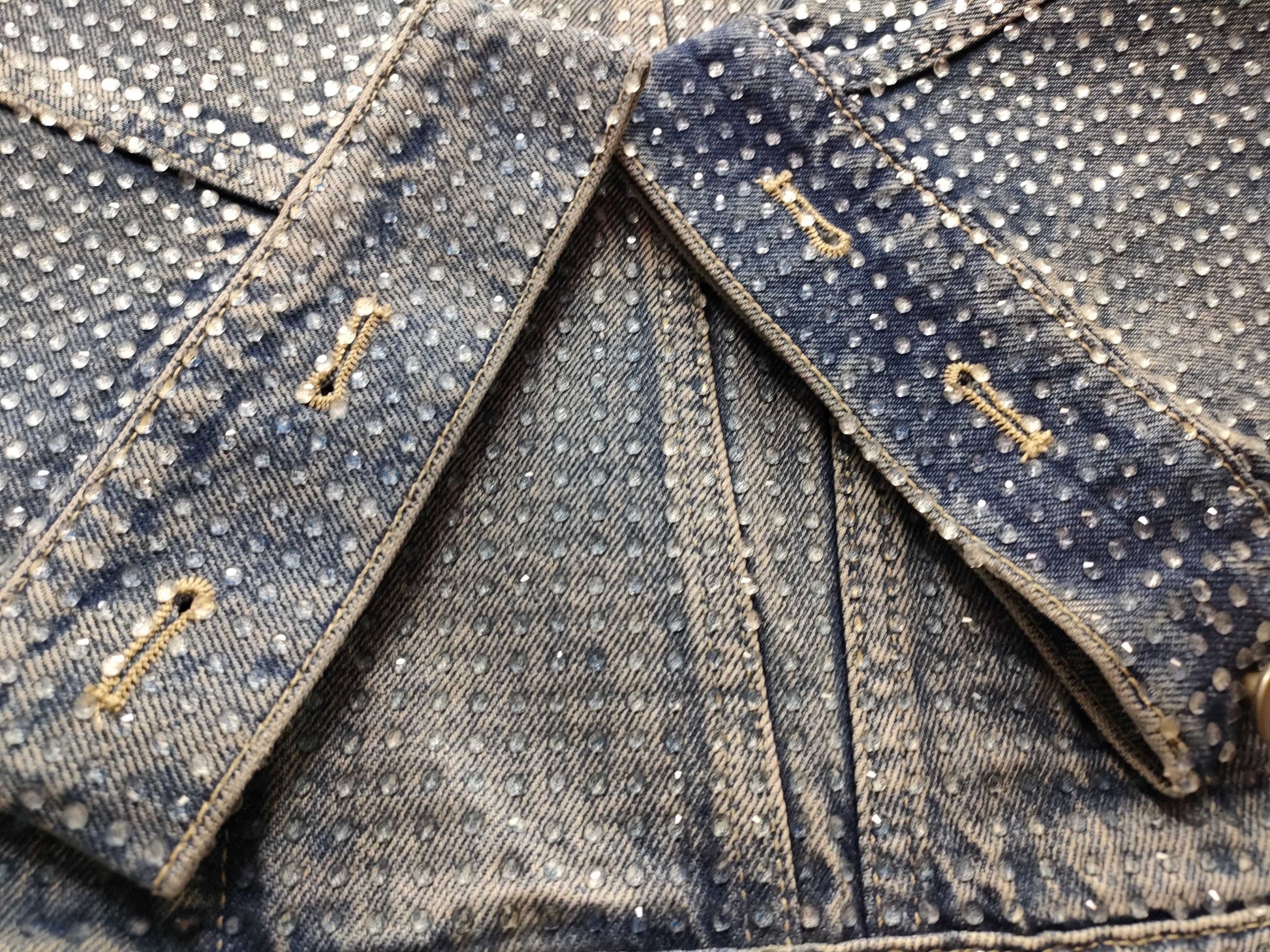 MARC JACOBS Crystal Denim Big Trucker Denim Jacket 2S4RJC0 Jacket