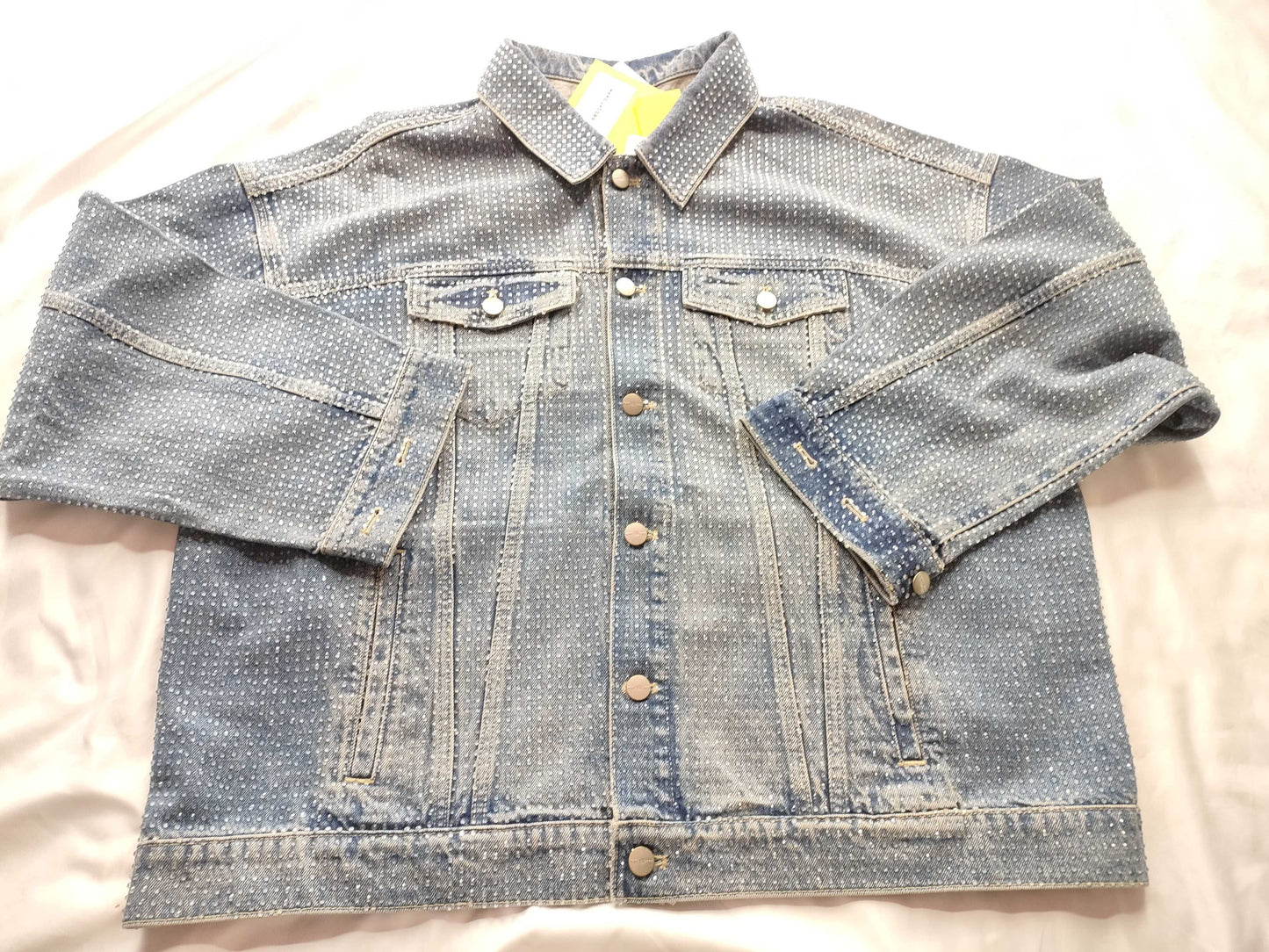 MARC JACOBS Crystal Denim Big Trucker Denim Jacket 2S4RJC0 Jacket