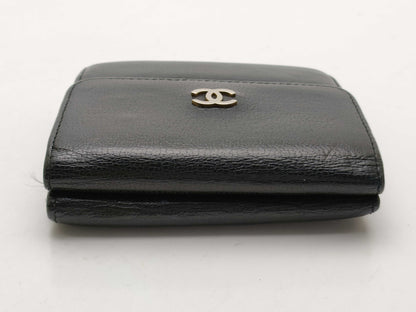 CHANEL W Hook Leather Tri-Fold Wallet Wallet