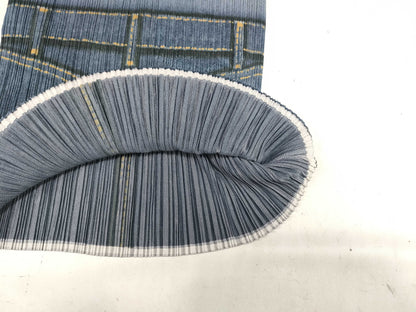 ISSEY MIYAKE Pleats Please Sleeveless Patterned Blue Top