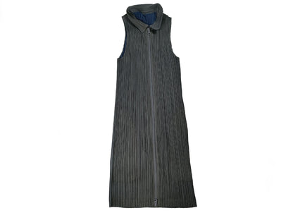 ISSEY MIYAKE Pleats Please Vest Zipper Gray Vest