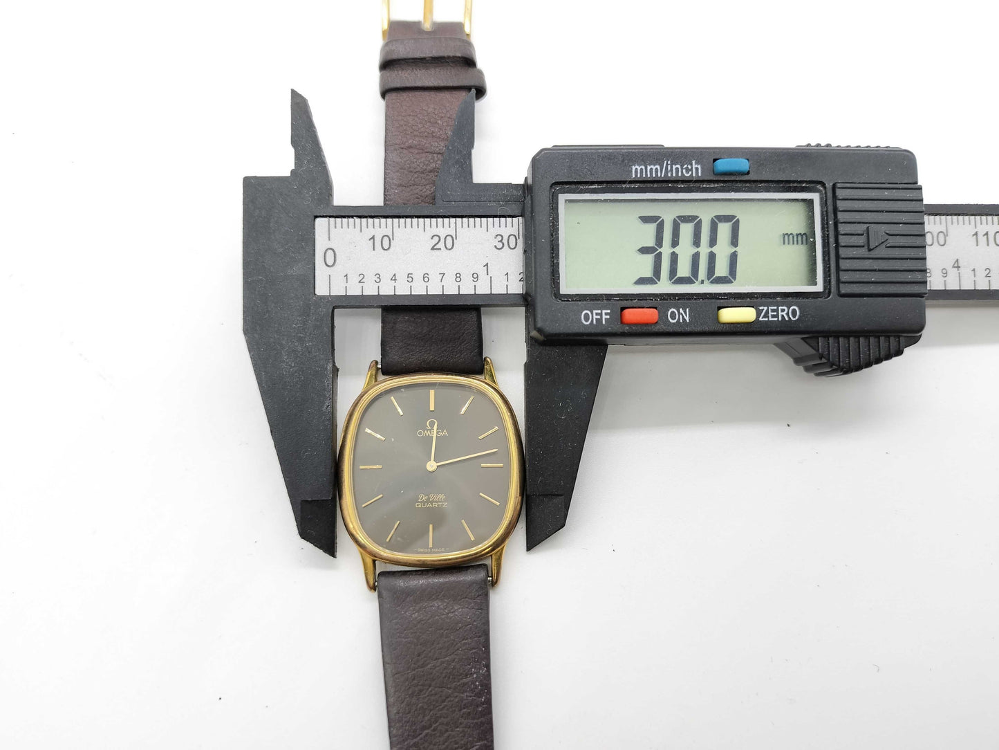 OMEGA Devil Square Unmoving Leather Dark Brown Men's Watch