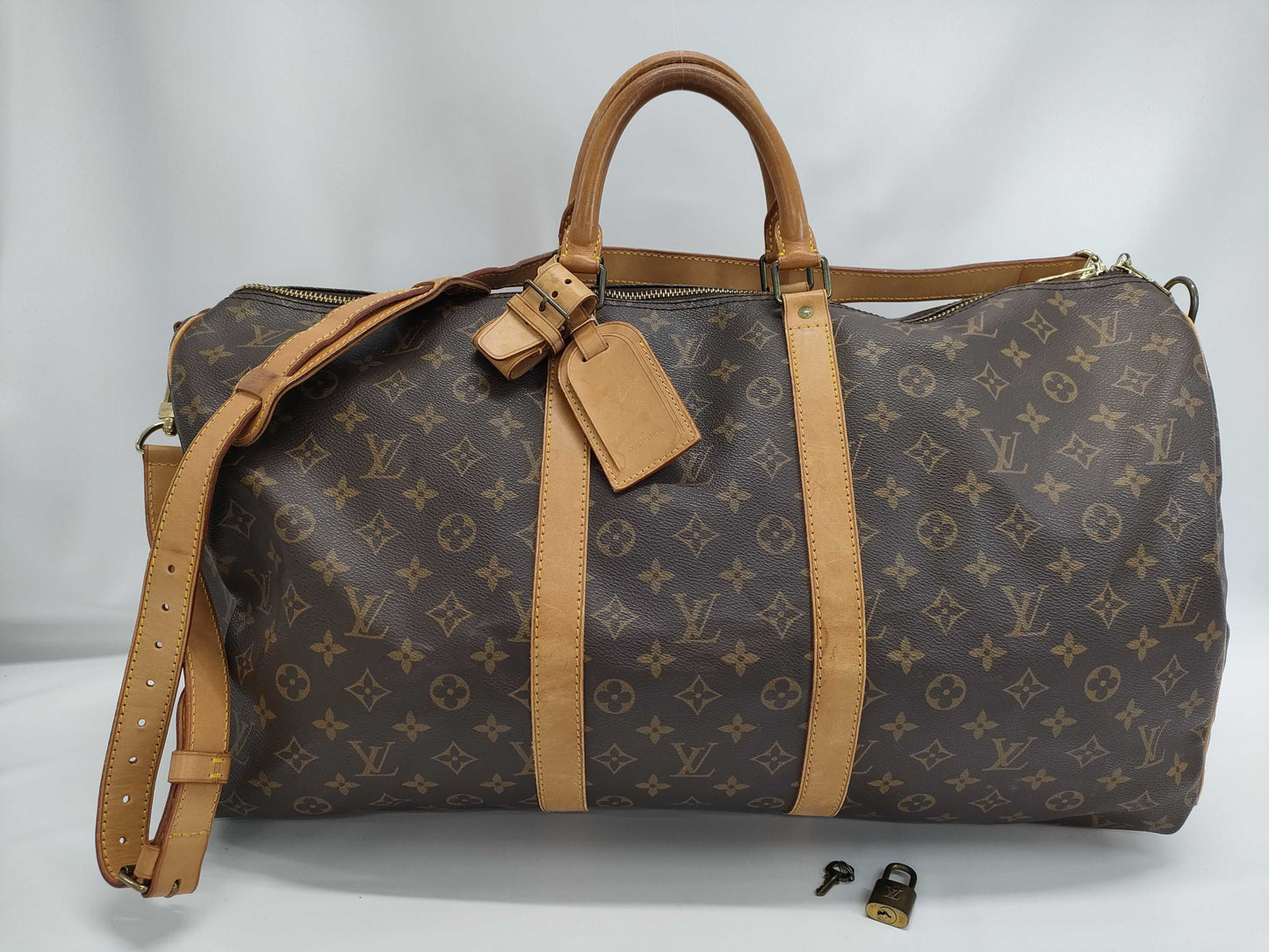 LOUIS VUITTON Monogram M41414 Keepall Bandouliere 55 Boston Bag