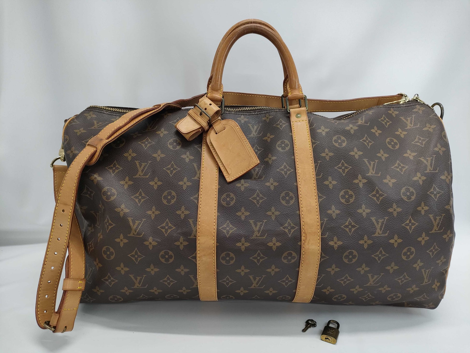 LOUIS VUITTON Monogram M41414 Keepall Bandouliere 55 Boston Bag