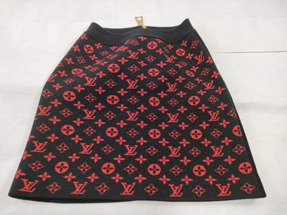 LOUIS VUITTON Monogram Skirt Red Skirt