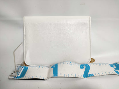 Dior Honeycomb Leather Chain Shoulder White Shoulder Bag