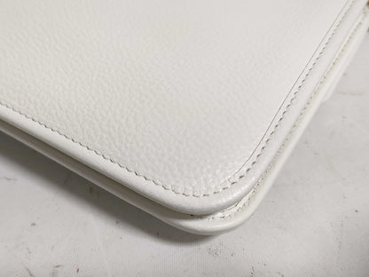 Dior Honeycomb Leather Chain Shoulder White Shoulder Bag