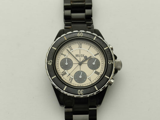 MUSK Beige Dial Men's Watch