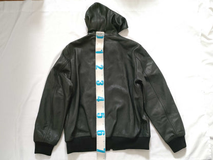 COACH Embossed Leather Sweatshirt/Black Jacket