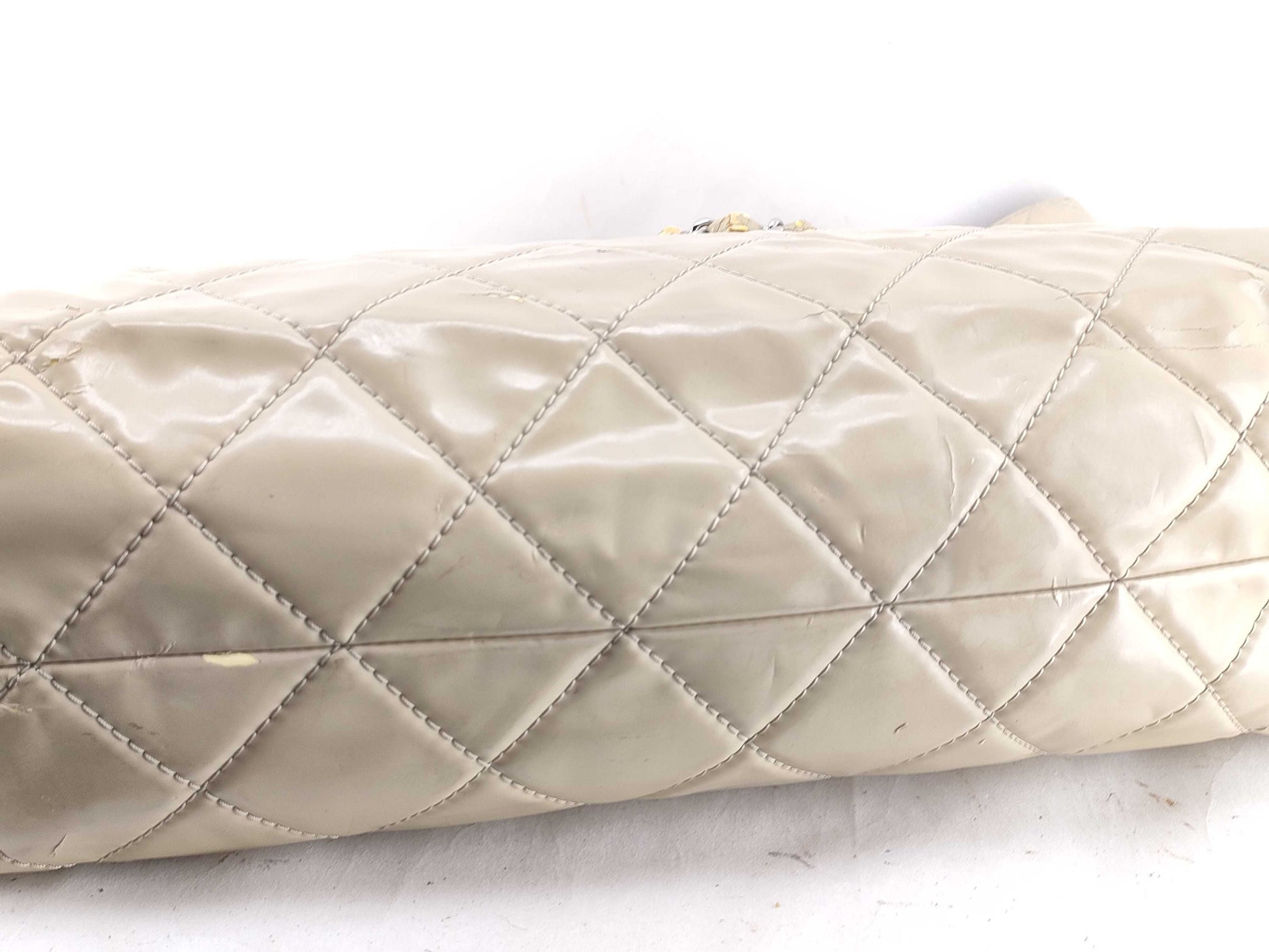 CHANEL Patent/Chain Tote Bag