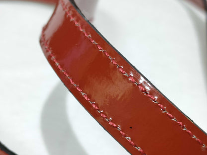 Salvatore Ferragamo enamel shoulder bag, red