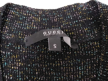 GUCCI Lamé V-neck Knit Top Tops