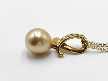 TASAKI Semi-Round Pearl Necklace, Approx. 11.2mm Diameter, 0.06ct, 18K Gold, 9.1g 