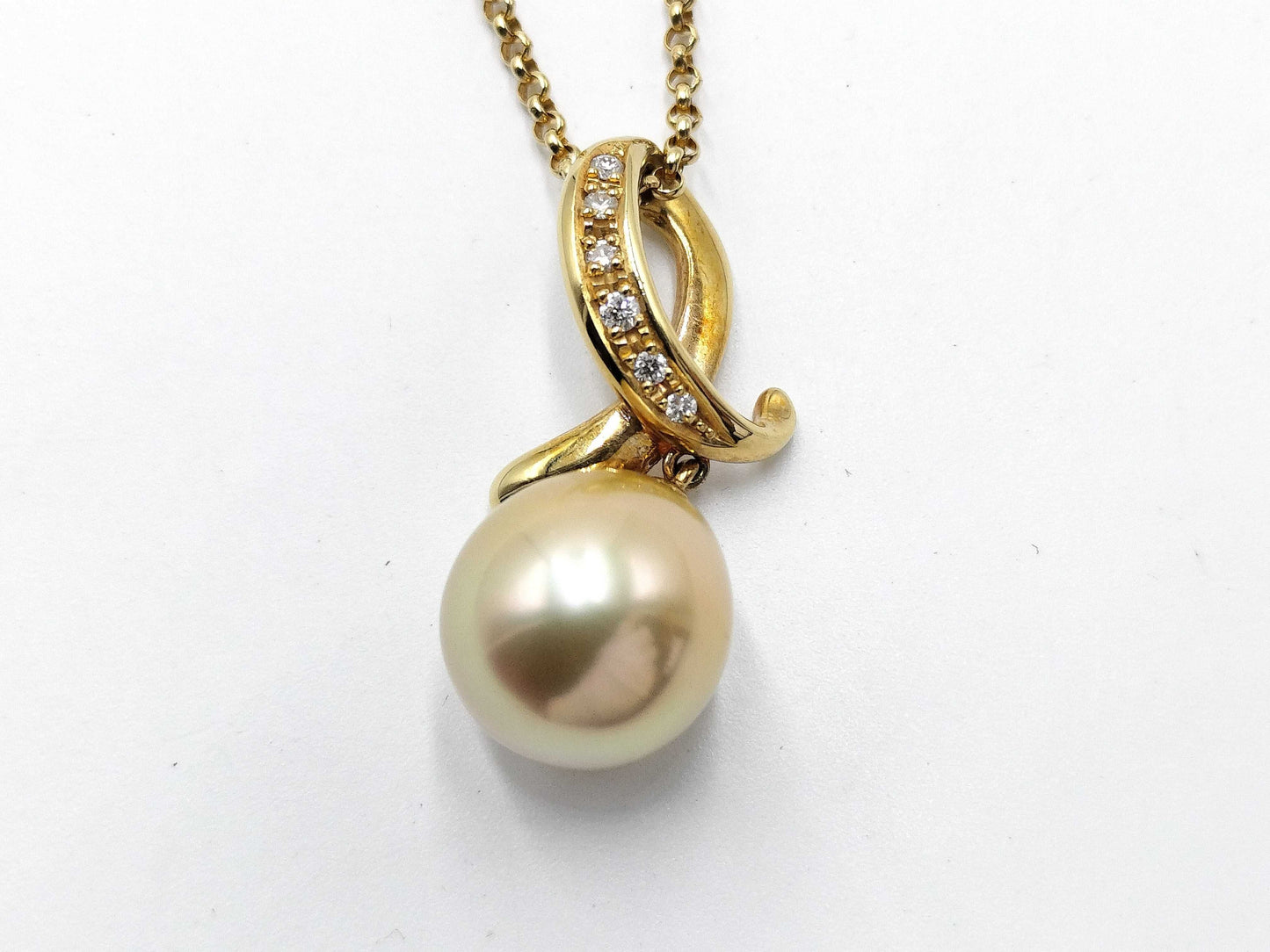 TASAKI Semi-Round Pearl Necklace, Approx. 11.2mm Diameter, 0.06ct, 18K Gold, 9.1g 