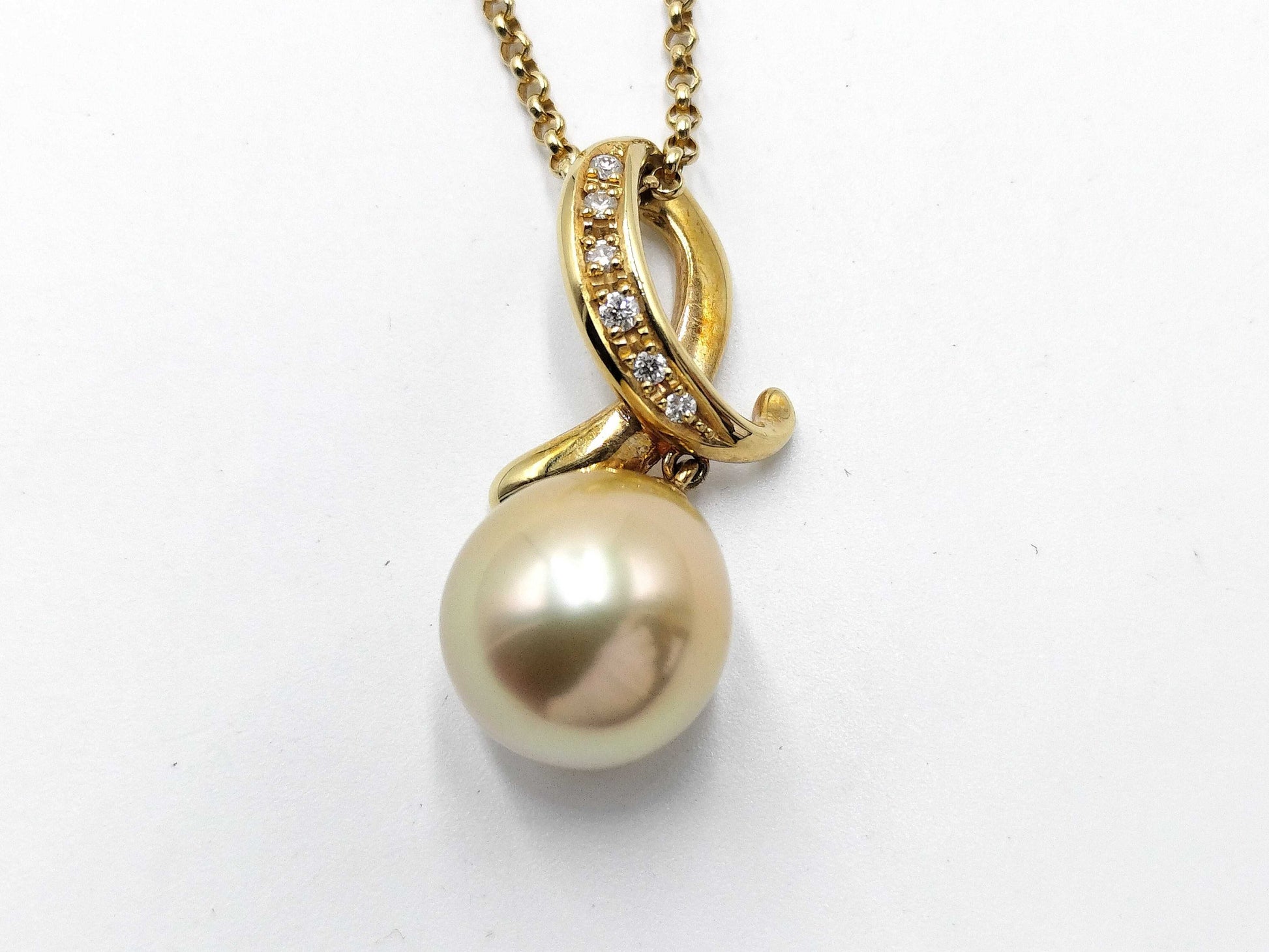 TASAKI Semi-Round Pearl Necklace, Approx. 11.2mm Diameter, 0.06ct, 18K Gold, 9.1g 