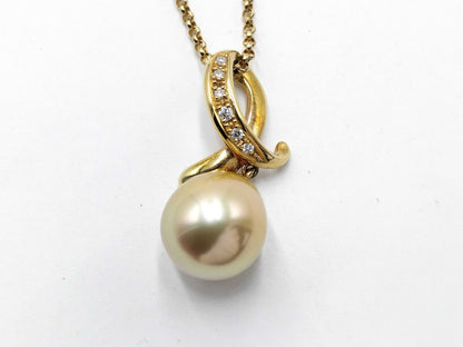 TASAKI Semi-Round Pearl Necklace, Approx. 11.2mm Diameter, 0.06ct, 18K Gold, 9.1g 