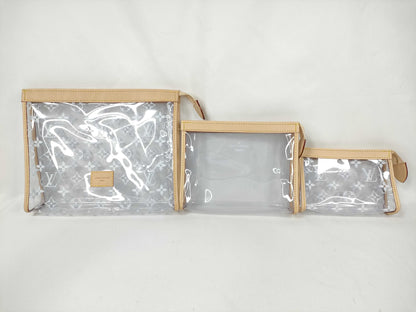 LOUIS VUITTON Monogram Vinyl Trio Toilette Pouch, Complete