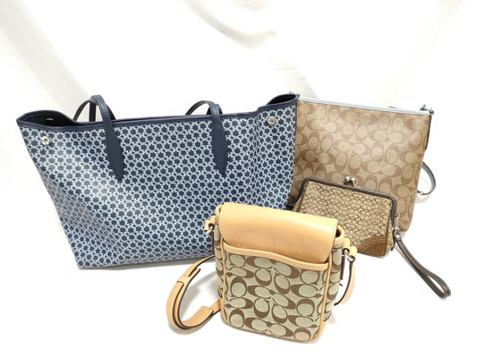 COACH Signature PVC Canvas Bag and Pouch Set Shoulder Bag