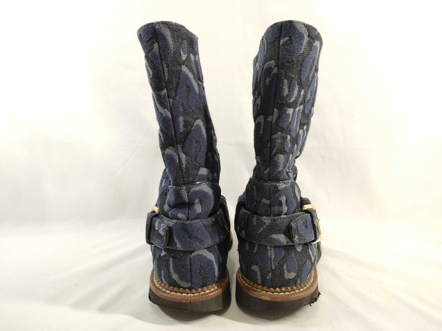 LOUIS VUITTON Leopard print half boots, boots, denim, other shoes