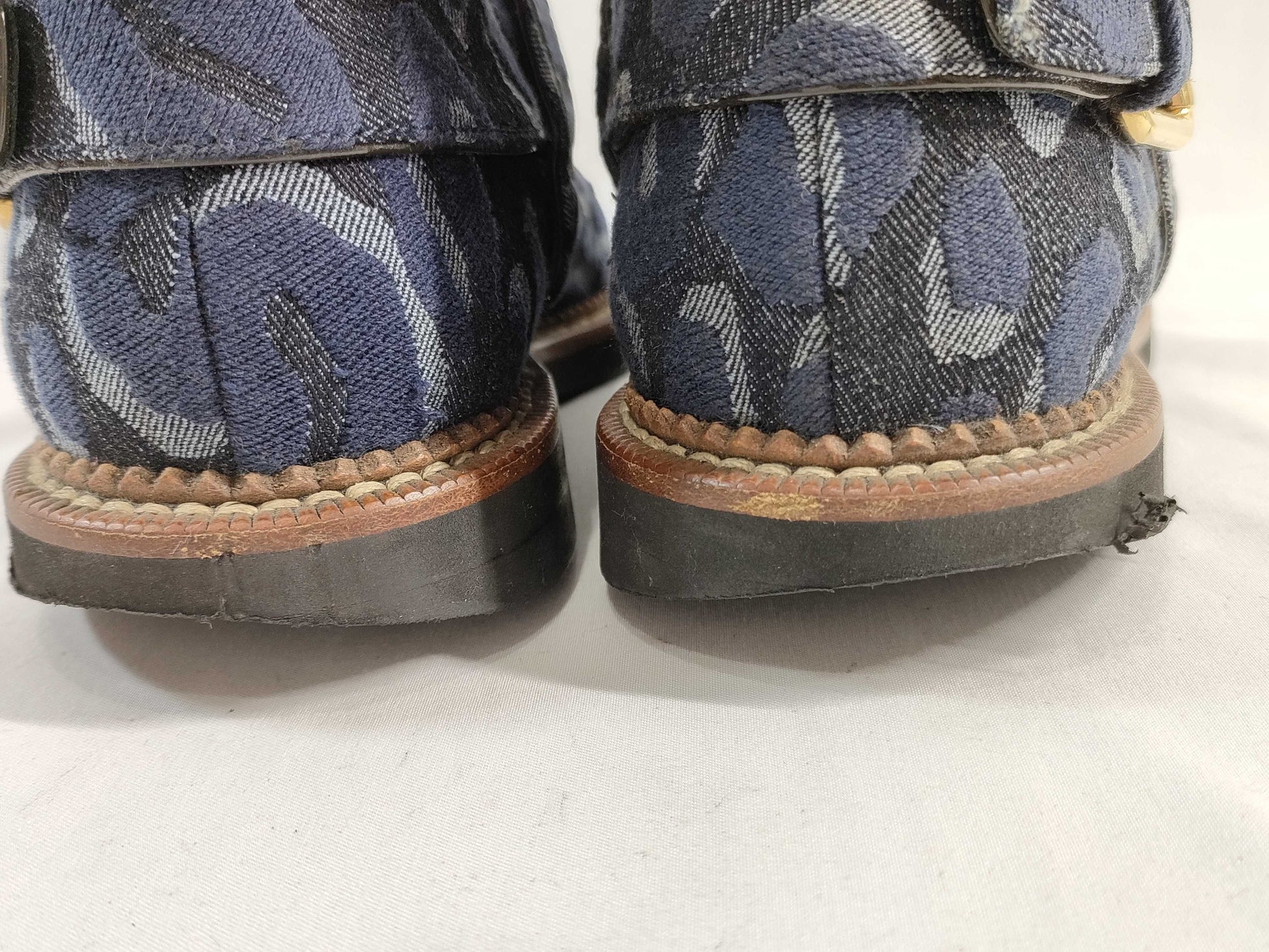 LOUIS VUITTON Leopard print half boots, boots, denim, other shoes