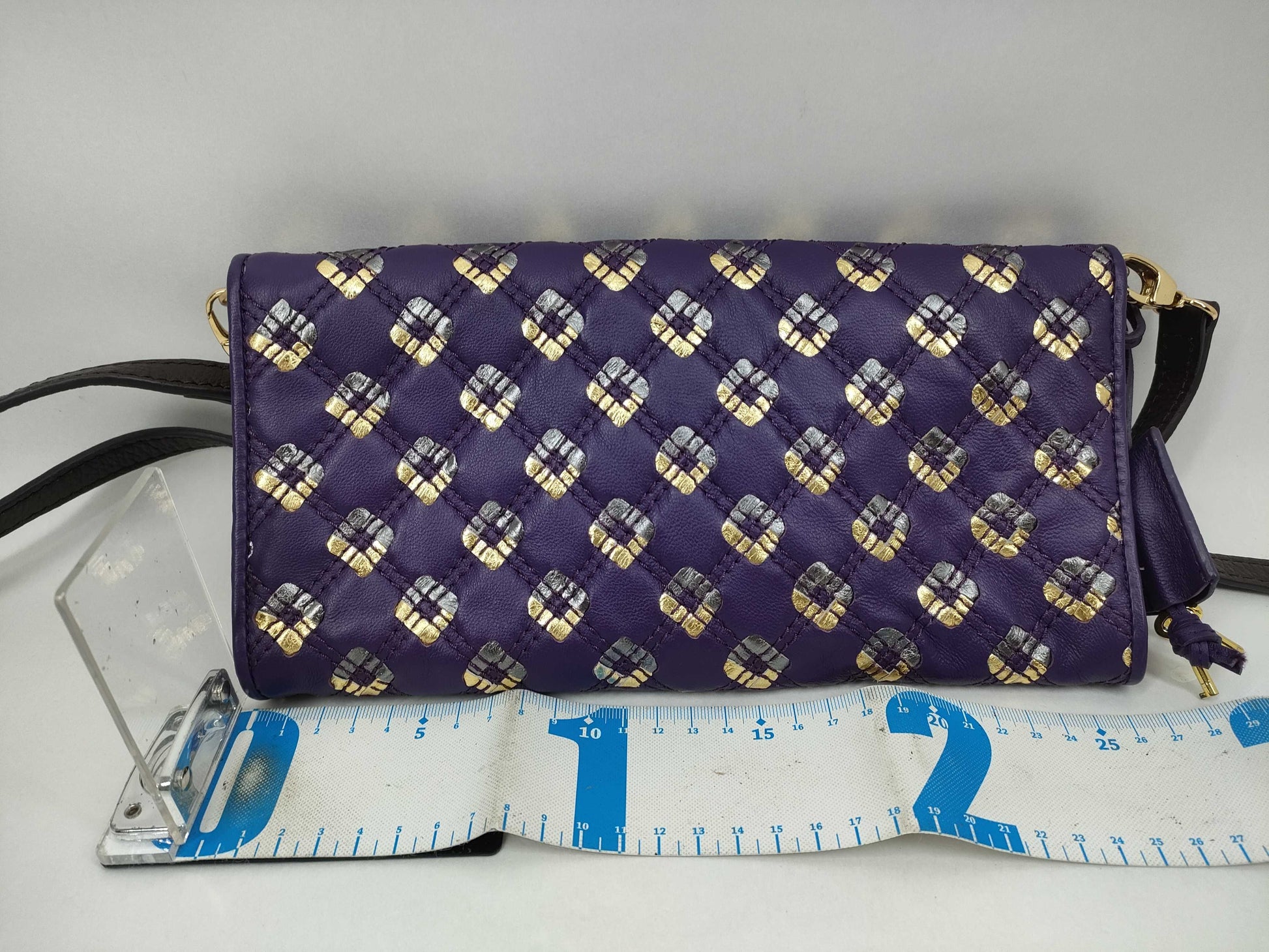 MARC JACOBS Leather Shoulder Bag Purple Shoulder Bag